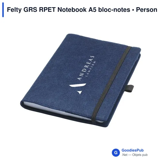 Carnet A5 personnalisable Felty GRS RPET avec logo - Image 2
