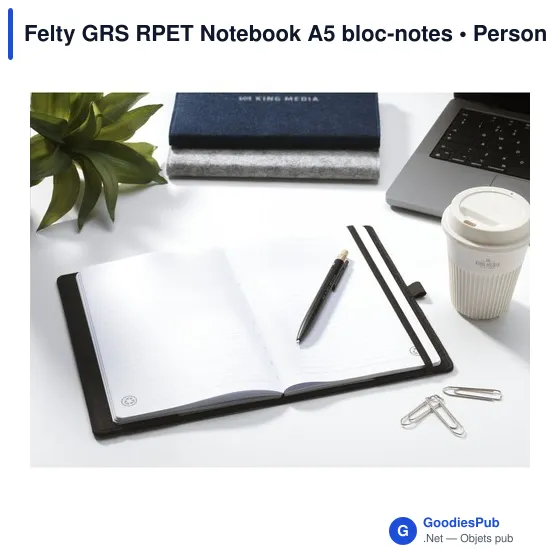 Carnet A5 personnalisable Felty GRS RPET avec logo - Image 11