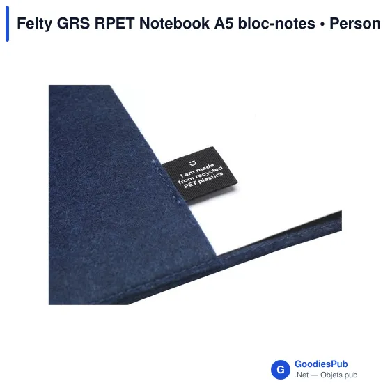Carnet A5 personnalisable Felty GRS RPET avec logo - Image 4