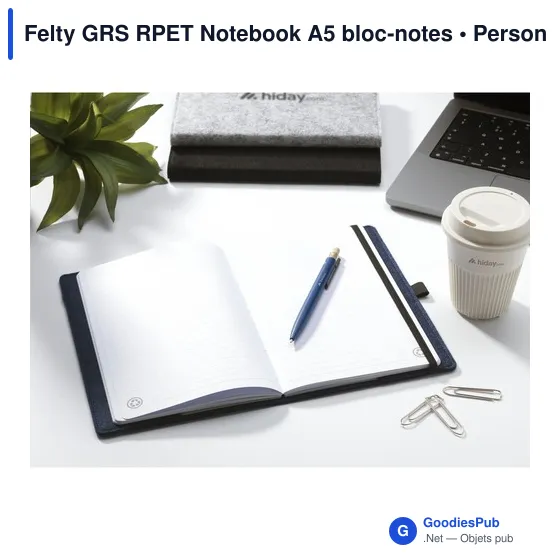Carnet A5 personnalisable Felty GRS RPET avec logo - Image 5