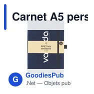 Carnet A5 personnalisable Felty GRS RPET avec logo - Miniature 6