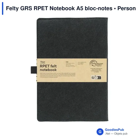 Carnet A5 personnalisable Felty GRS RPET avec logo - Image 7