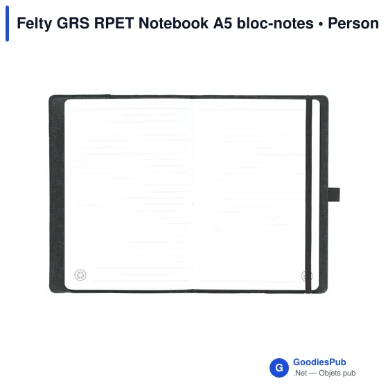 Carnet A5 personnalisable Felty GRS RPET avec logo - Image 9