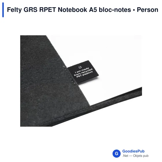 Carnet A5 personnalisable Felty GRS RPET avec logo - Image 10