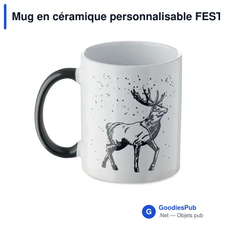 Mug en céramique personnalisable FESTIMUG avec logo - 300ml
