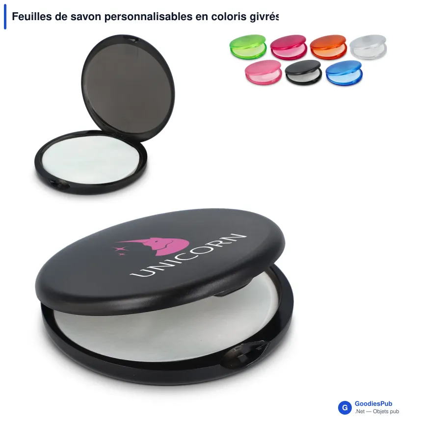 Feuilles de savon personnalisables en coloris givrés avec logo - Veila - Image 1