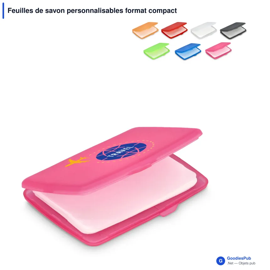Feuilles de savon personnalisables format compact avec logo - Washé - Image 1