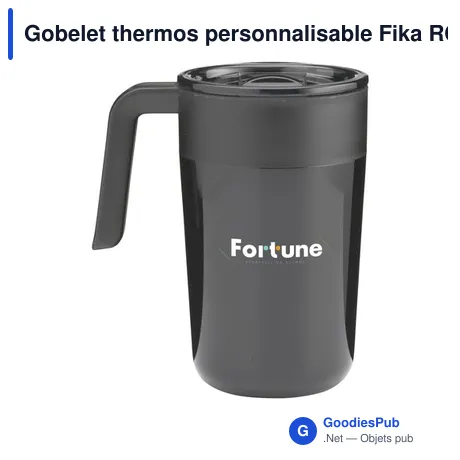 Gobelet thermos personnalisable Fika RCS en acier inoxydable recycléavec logo