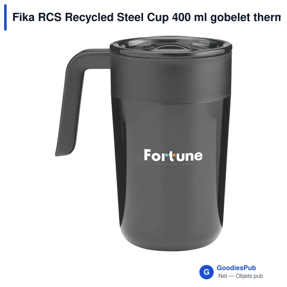 Gobelet thermos personnalisable Fika RCS en acier inoxydable recycléavec logo - Image 1