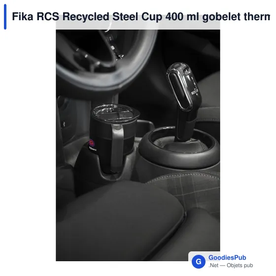 Gobelet thermos personnalisable Fika RCS en acier inoxydable recycléavec logo - Image 2