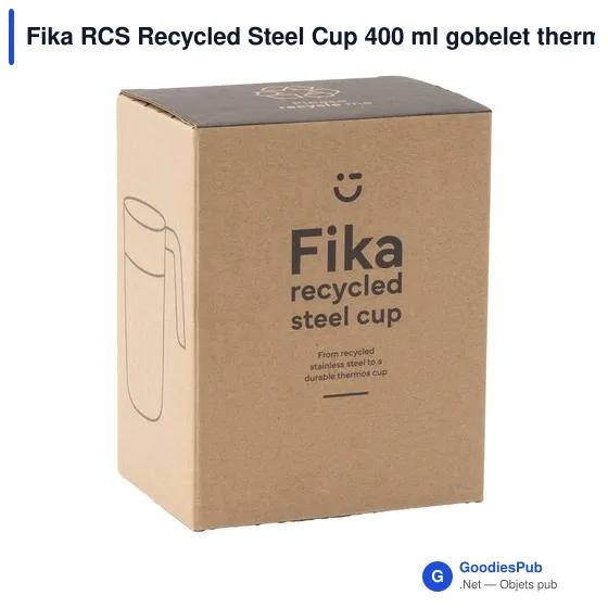 Gobelet thermos personnalisable Fika RCS en acier inoxydable recycléavec logo - Image 3