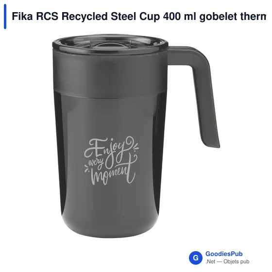 Gobelet thermos personnalisable Fika RCS en acier inoxydable recycléavec logo - Image 5