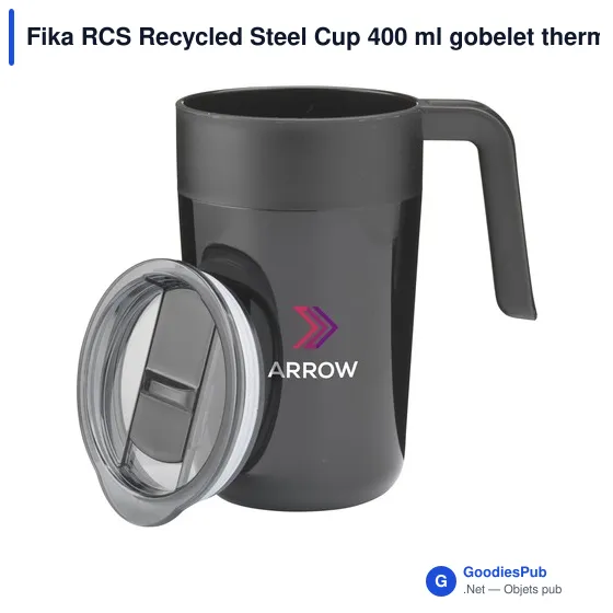 Gobelet thermos personnalisable Fika RCS en acier inoxydable recycléavec logo - Image 6