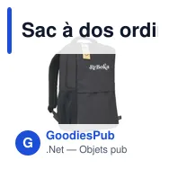 Sac à dos ordinateur personnalisable Finley GRS RPET avec logo - Miniature 1
