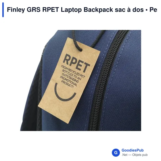 Sac à dos ordinateur personnalisable Finley GRS RPET avec logo - Image 12