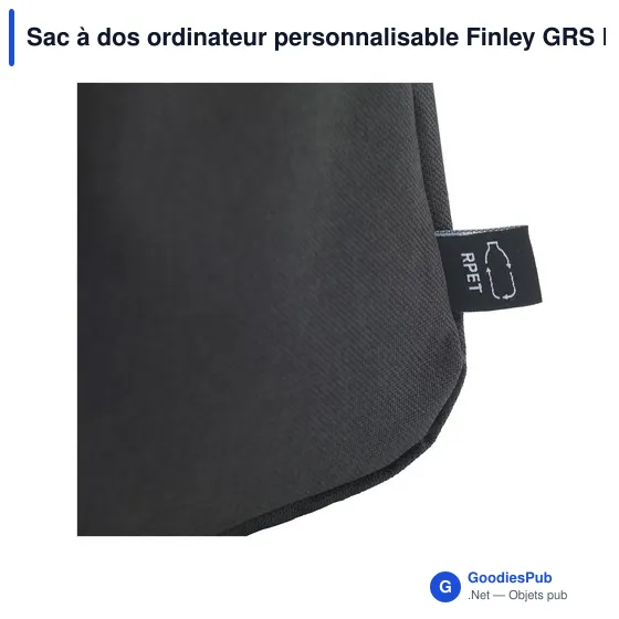 Sac à dos ordinateur personnalisable Finley GRS RPET avec logo - Image 4