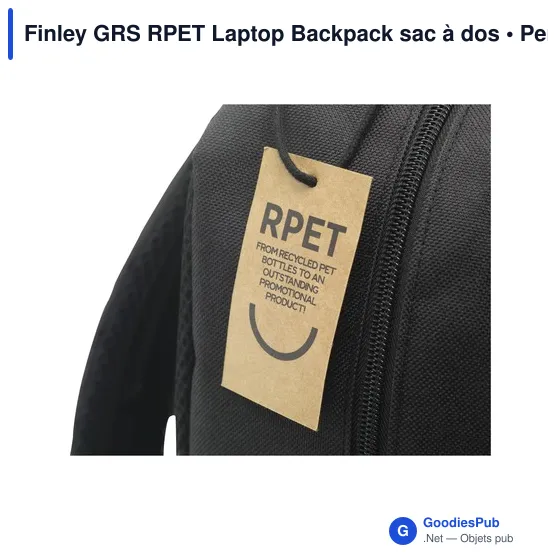 Sac à dos ordinateur personnalisable Finley GRS RPET avec logo - Image 5
