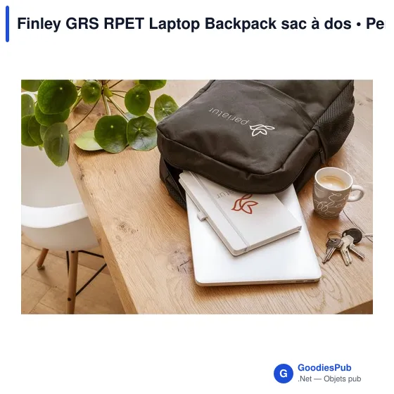 Sac à dos ordinateur personnalisable Finley GRS RPET avec logo - Image 6