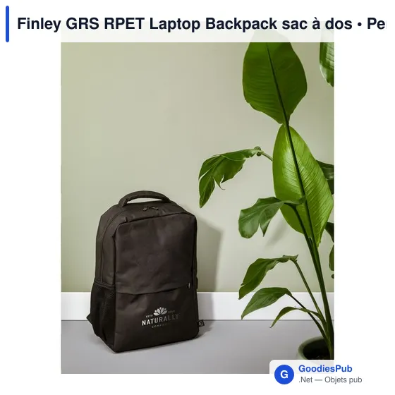 Sac à dos ordinateur personnalisable Finley GRS RPET avec logo - Image 7