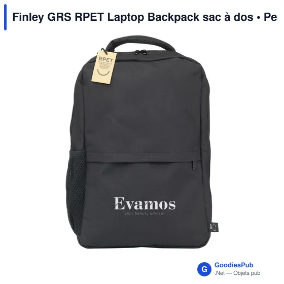 Sac à dos ordinateur personnalisable Finley GRS RPET avec logo - Image 8