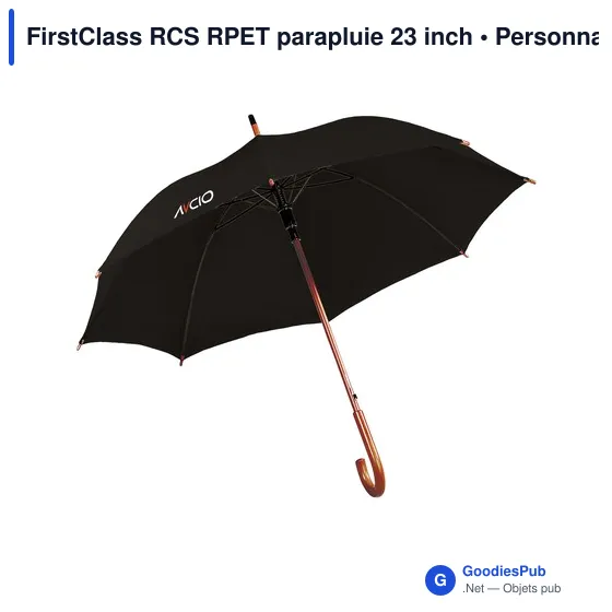 Parapluie personnalisable FirstClass RCS RPET 23 inch avec logo - Image 2