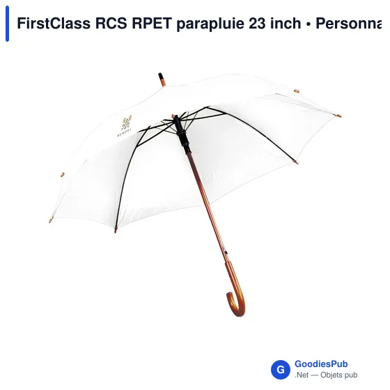 Parapluie personnalisable FirstClass RCS RPET 23 inch avec logo - Image 7