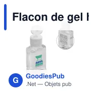 Flacon de gel hydroalcoolique personnalisable 30 ml avec logo - Format poche - Miniature 1