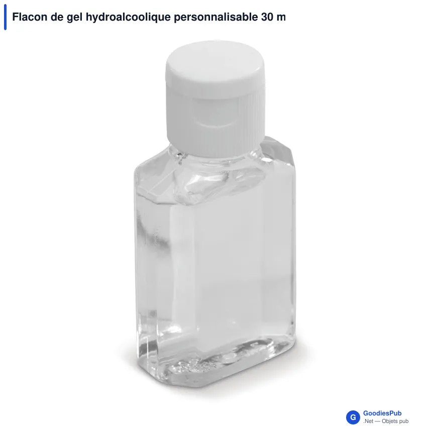Flacon de gel hydroalcoolique personnalisable 30 ml avec logo - Format poche - Image 2