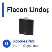 Flacon personnalisable en acier inoxydable recyclé avec logo - Flacon Lindog - Miniature 1