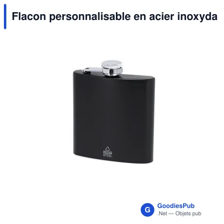 Flacon personnalisable en acier inoxydable recyclé avec logo - Flacon Lindog