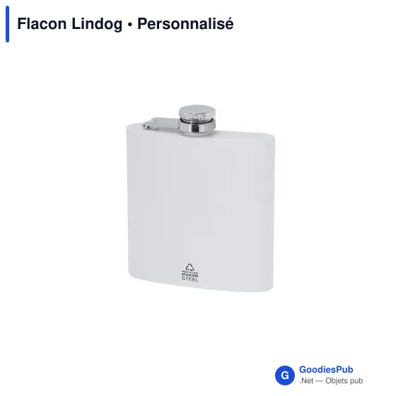 Flacon personnalisable en acier inoxydable recyclé avec logo - Flacon Lindog - Image 4