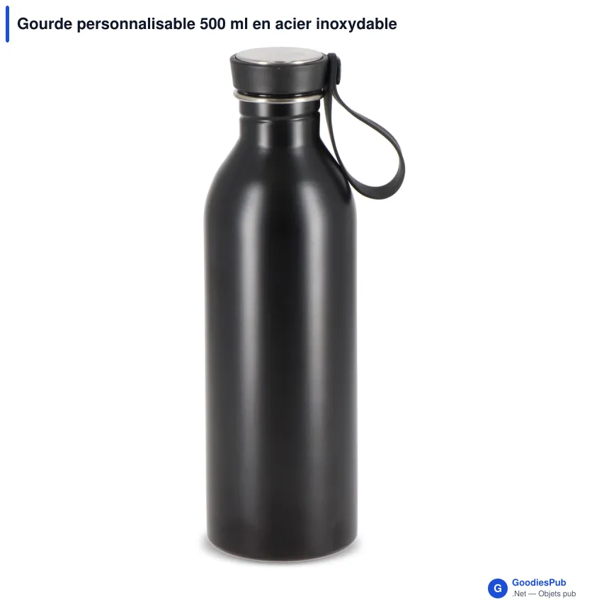 Gourde personnalisable 500 ml en acier inoxydable recyclé avec logo - Lucy - Image 3