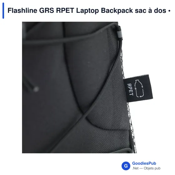 Sac à dos ordinateur personnalisable Flashline GRS RPET avec logo - Image 3
