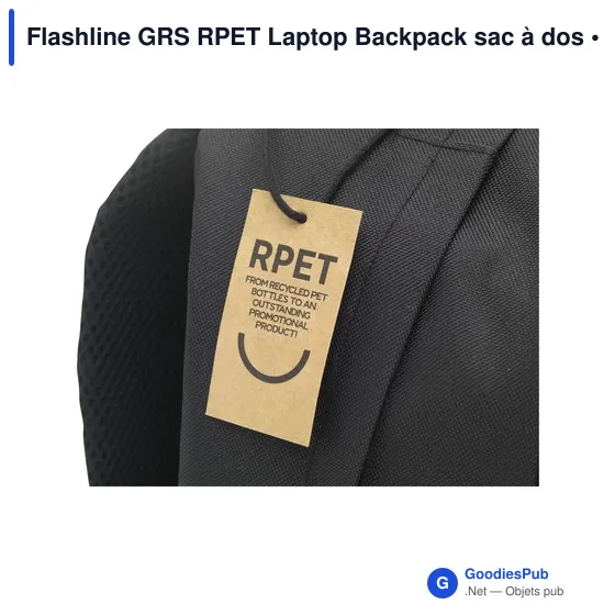 Sac à dos ordinateur personnalisable Flashline GRS RPET avec logo - Image 4