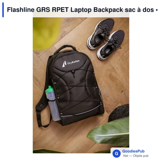 Sac à dos ordinateur personnalisable Flashline GRS RPET avec logo - Image 5