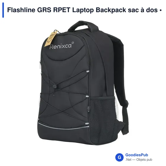 Sac à dos ordinateur personnalisable Flashline GRS RPET avec logo - Image 6