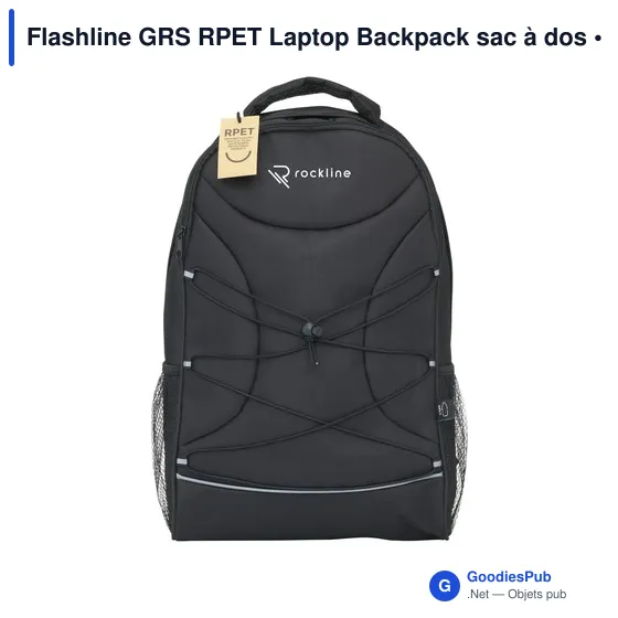 Sac à dos ordinateur personnalisable Flashline GRS RPET avec logo - Image 7
