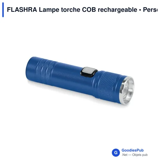 Lampe torche personnalisable FLASHRA avec logo - rechargeable et extensible - Image 1