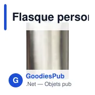 Flasque personnalisable en acier inoxydable avec logo - Benedict - Miniature 1