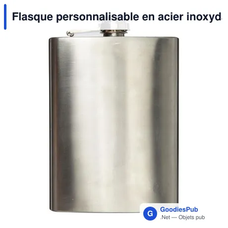 Flasque personnalisable en acier inoxydable avec logo - Benedict