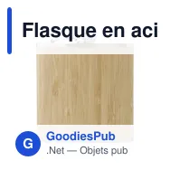 Flasque en acier inoxydable et bambou Hayden - Miniature 1