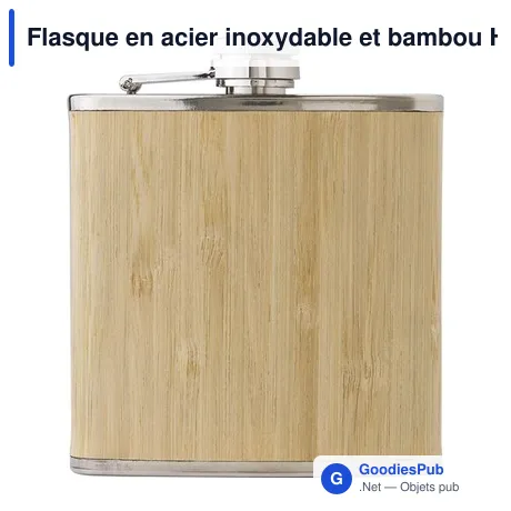 Flasque en acier inoxydable et bambou Hayden