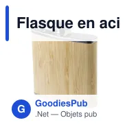 Flasque en acier inoxydable et bambou Hayden - Miniature 2