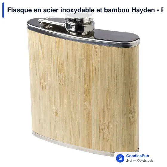 Flasque en acier inoxydable et bambou Hayden - Image 2