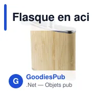 Flasque en acier inoxydable et bambou Hayden - Miniature 3