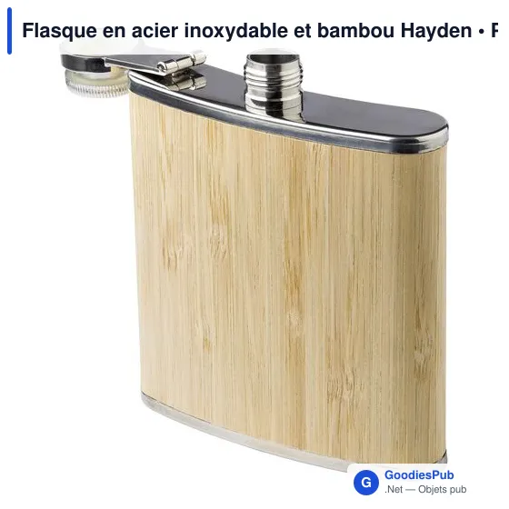 Flasque en acier inoxydable et bambou Hayden - Image 3