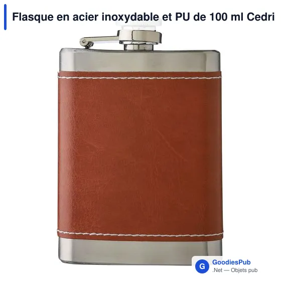 Flasque personnalisable en acier inoxydable avec logo - modèle Cedric - Image 1