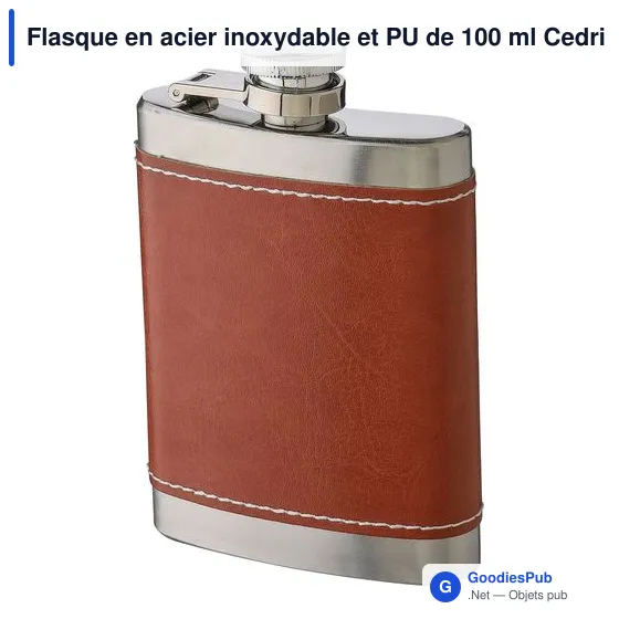 Flasque personnalisable en acier inoxydable avec logo - modèle Cedric - Image 3
