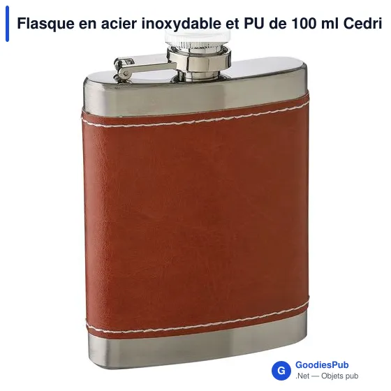 Flasque personnalisable en acier inoxydable avec logo - modèle Cedric - Image 5