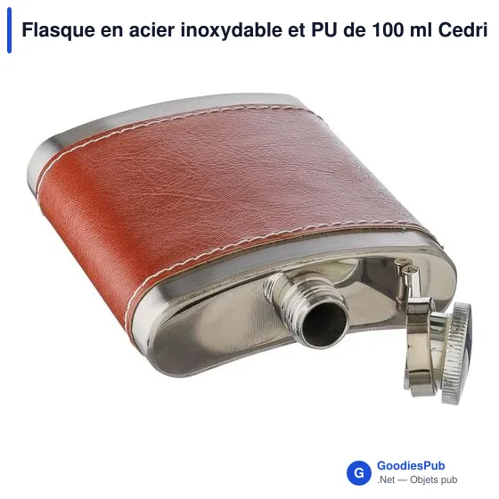 Flasque personnalisable en acier inoxydable avec logo - modèle Cedric - Image 7